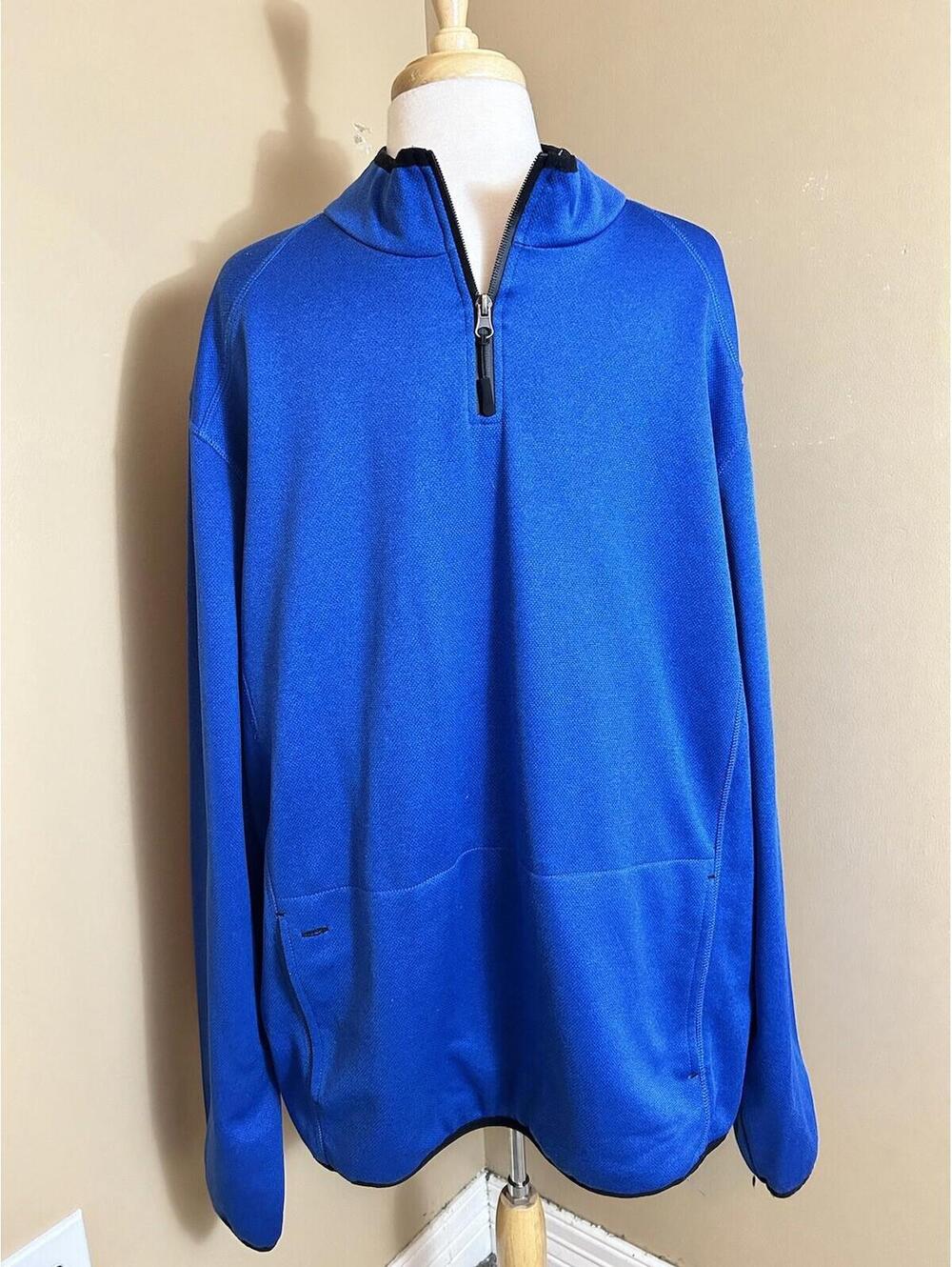 Holloway 1/4 Zip Pullover Mens Size 2XL Long Sleeve Blue Fleece Lined Athleisure
